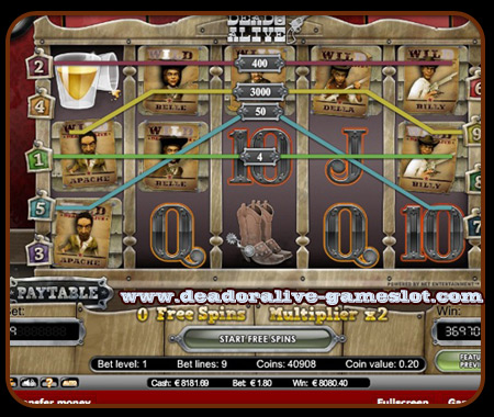 dead or alive bonus round game and winning 8080 euro
