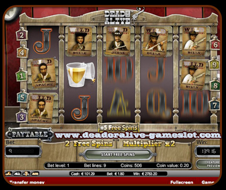 deadoralive spinning round bonus game